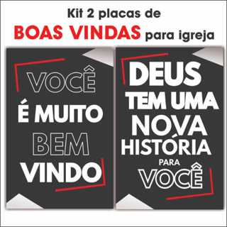 2 Placas Seja Bem Vindo para Igreja em Oferta na Shopee