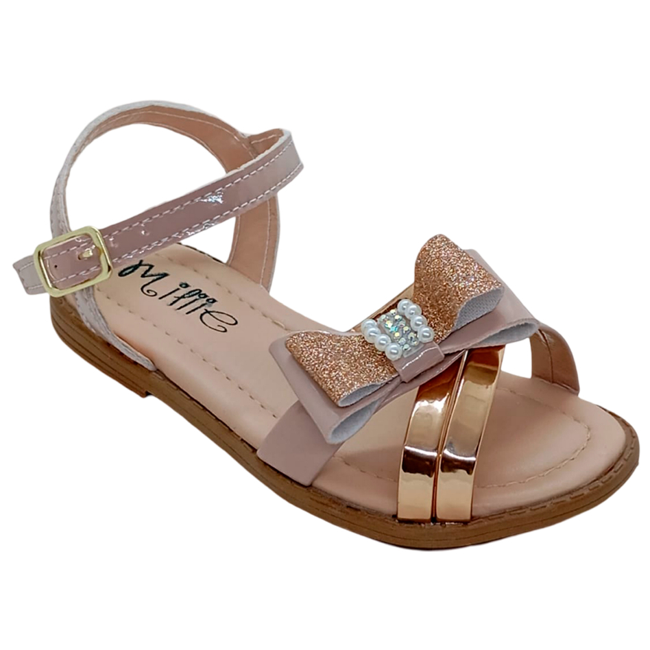 Sandália Infantil Menina Laço Com Pérolas Miliie Cores em Oferta na Shopee