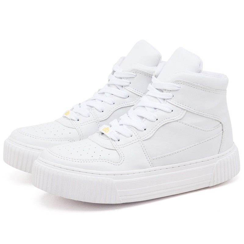 Tenis Sneaker Dubuy Feminino Street Cano Alto Branco de Amarrar Broz 030LN em Oferta na Shopee