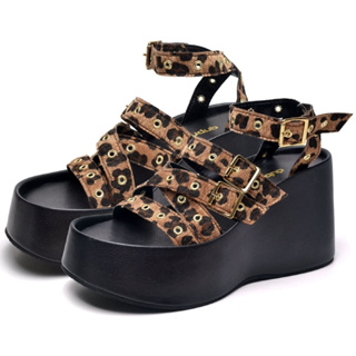 Tamanco Feminino Dubuy Plataforma De Tiras Animal Print Original Blair 2102DB em Oferta na Shopee