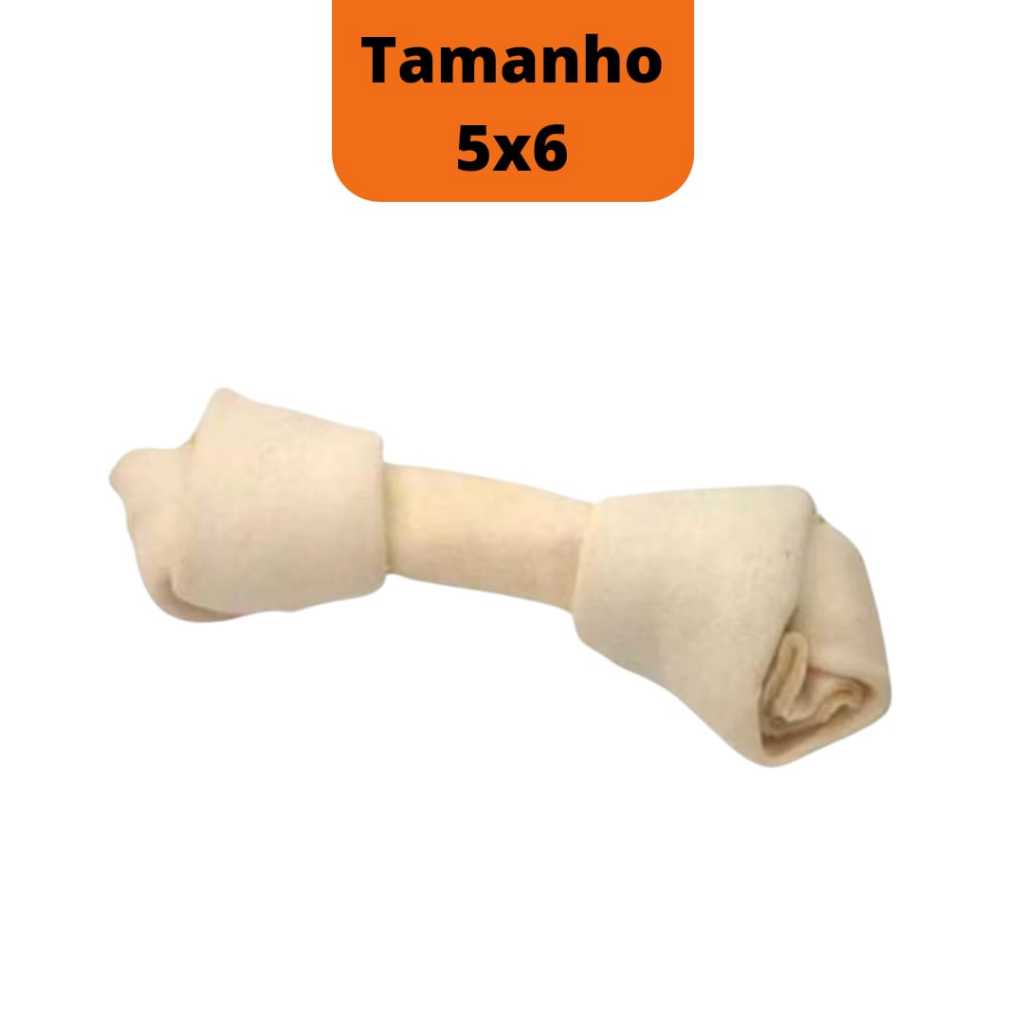 Osso Nó 5x6 Natural Petisco de Couro Para Cães Ricosso Escolha a Quantidade em Oferta na Shopee