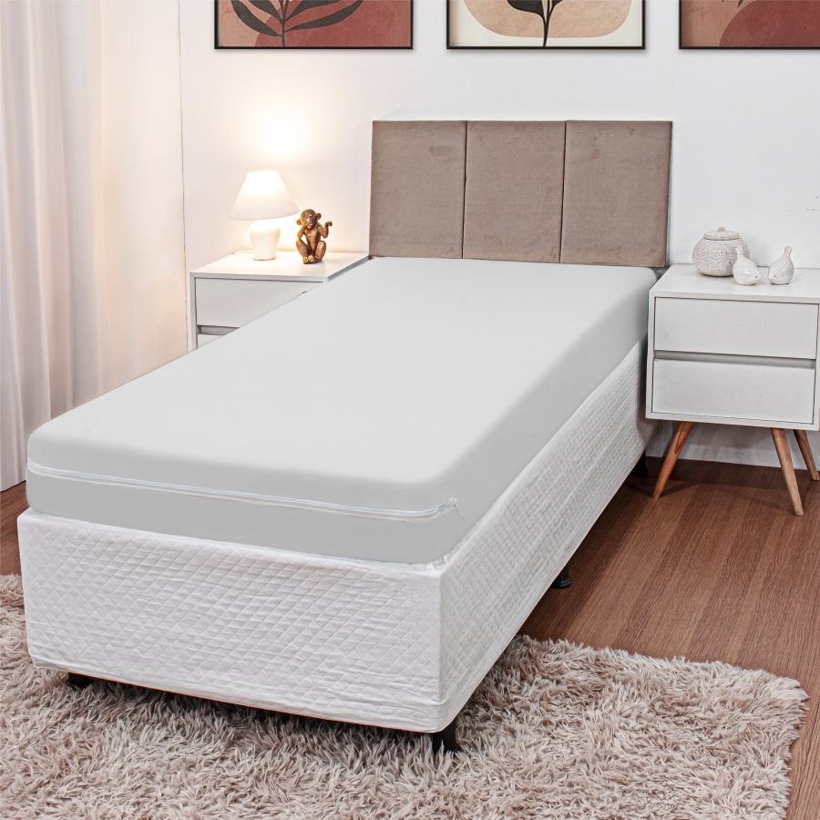 Capa De Colchão Solteiro Malha Gel Resistente com Ziper em Oferta na Shopee