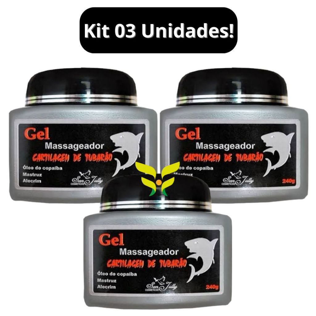 Kit Com 3 Gel Massageador Cartilagem 240g San Jully