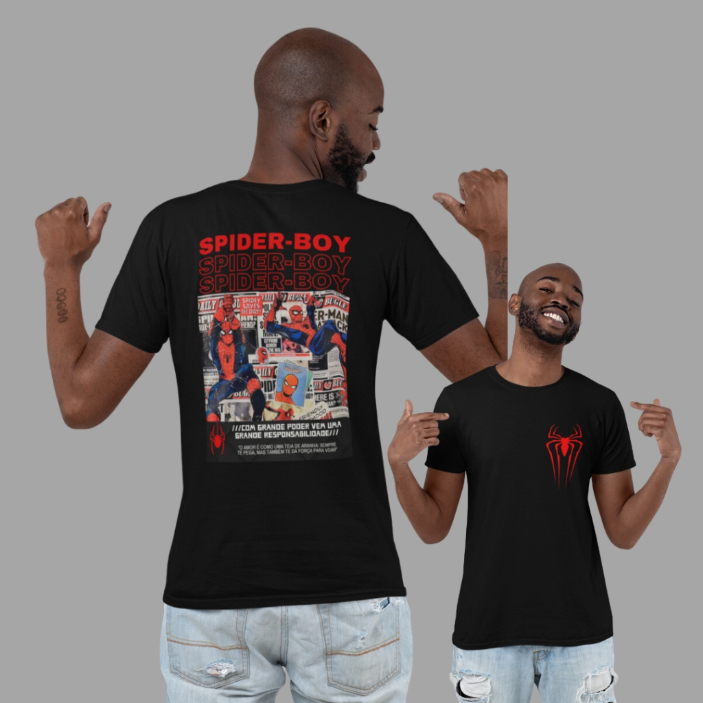 Camiseta SpiderMan Homem aranha unissex Tshirt algodão filme