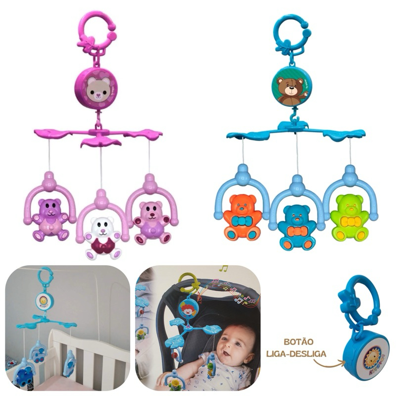 Mobile Musical de Berço Giratório Modelo Menina e Menino na oferta em Oferta na Shopee