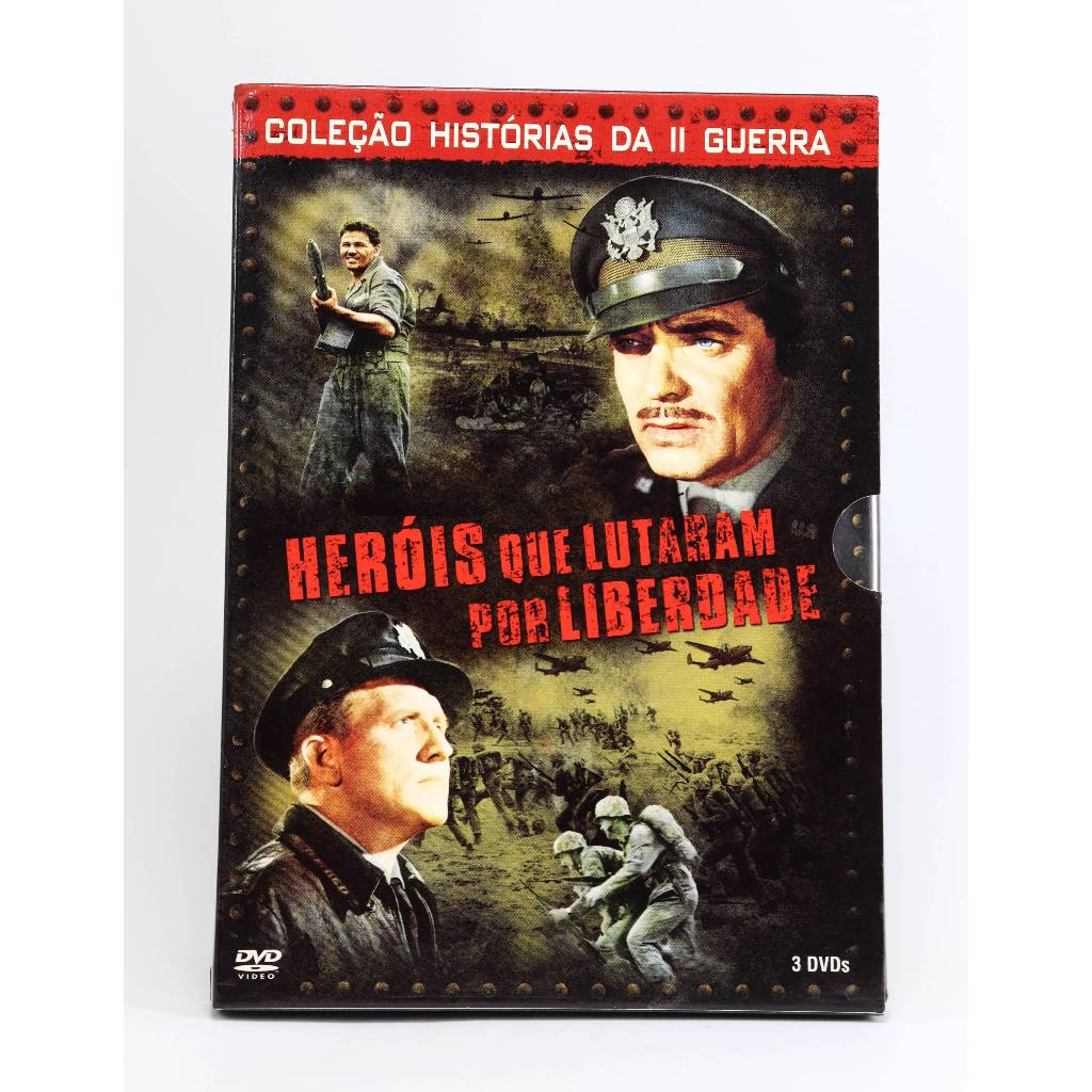 Box DVD Heróis Que Lutaram Por Liberdade Coleção Histórias Da Segunda Guerra / 3 DVDs