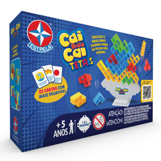 JOGO CAI NÃO CAI TETRIS ESTRELA BRINQUEDO CRIANÇA MESA DIVERSÃO 22 CARTAS PEÇAS FICHAS TABULEIRO em Oferta na Shopee