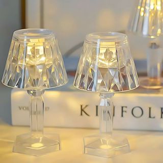 Kit MINI ABAJUR Acrílico Transparente luminária decoração para quarto Mesa Led