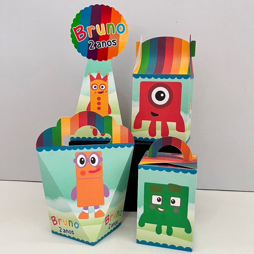 Kit Pegue e Monte Numberblocks - kit festa - lembrancinha - aniversario - caixinhas personalizadas - festa infantil