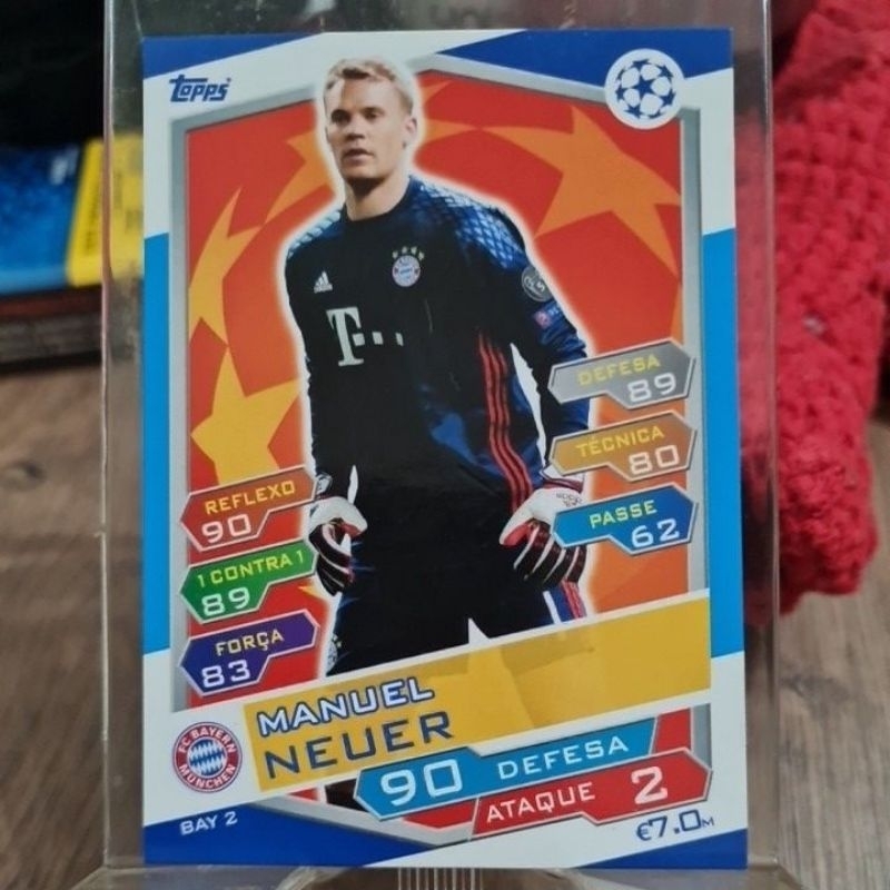 Card BAY2 MANUEL NEUER FC BAYERN MÜNCHEN da Coleção Match Attax Champions League 2016/2017 - Topps