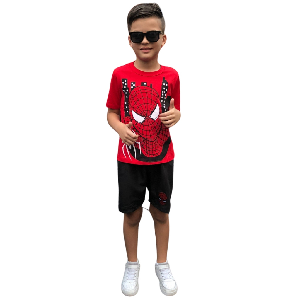 Conjunto infantil masculino homem aranha em Oferta na Shopee