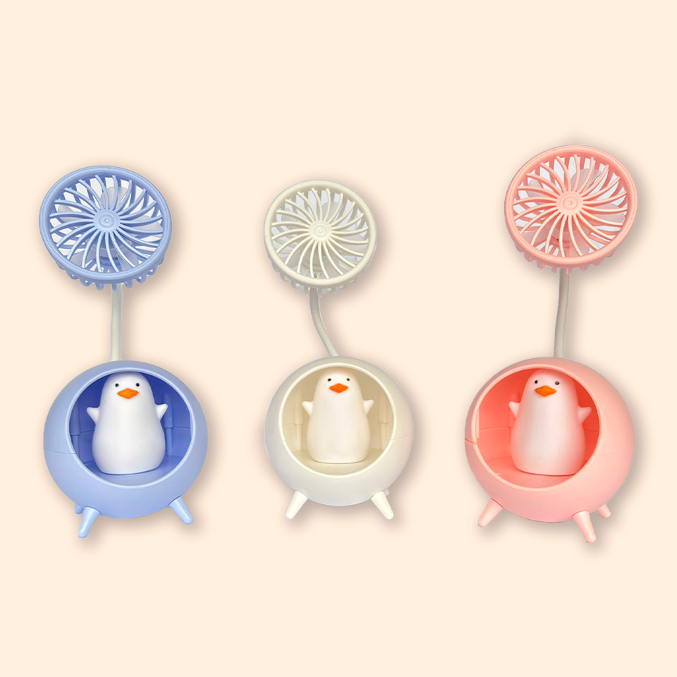 Mini Ventilador Recarregável Portátil com Cabo Usb com Luz para Escritórios Mesa