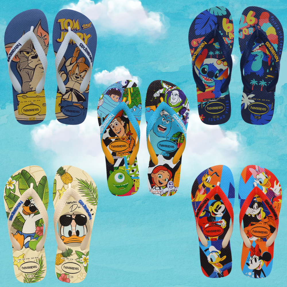 Havaianas Disney Stylish Classic Pato Donalds Tom & Jerry Stitch Toy Story Mickey e Minnie Original®