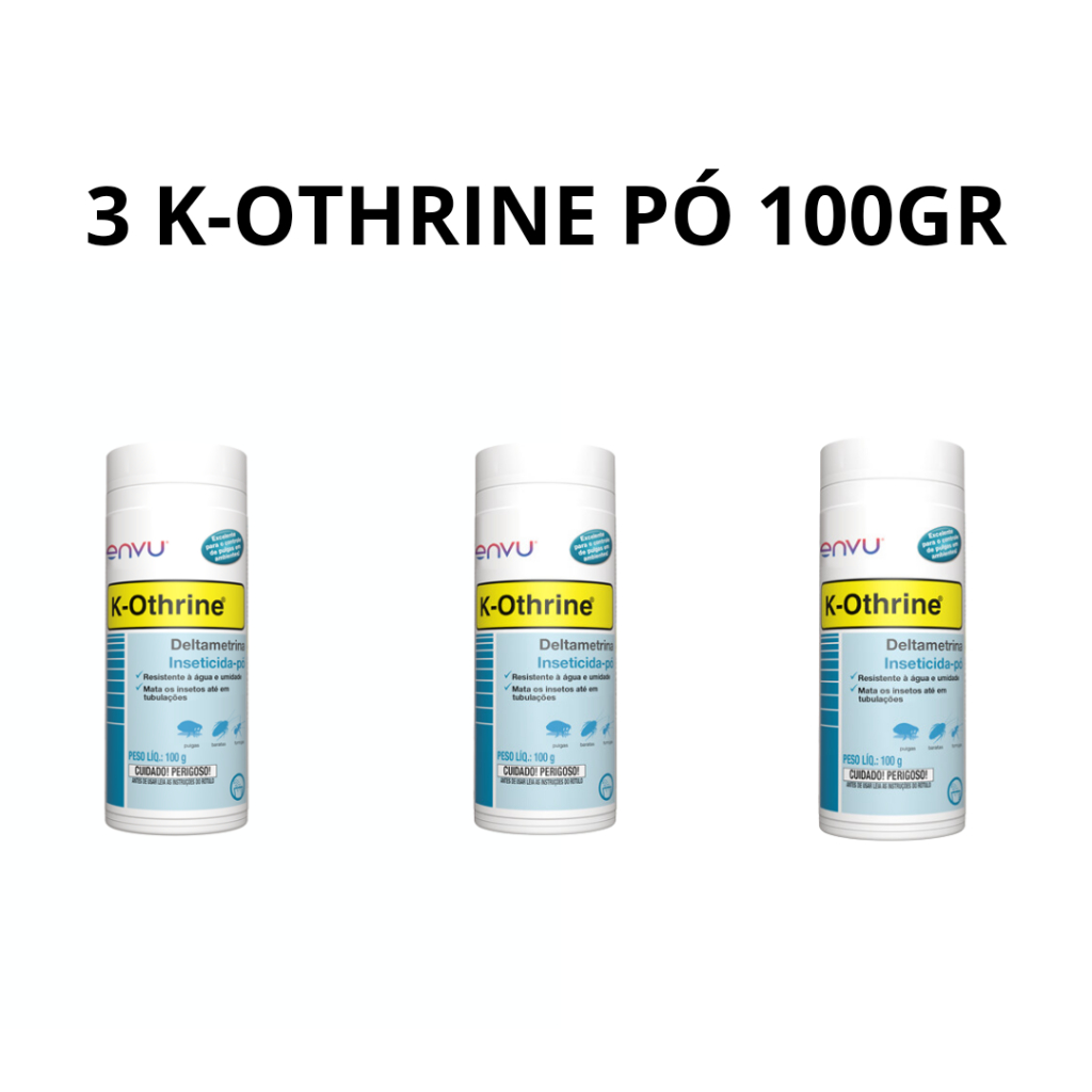 Kit 3 Inseticidas K-Othrine em Pó 100gr cada ENVU