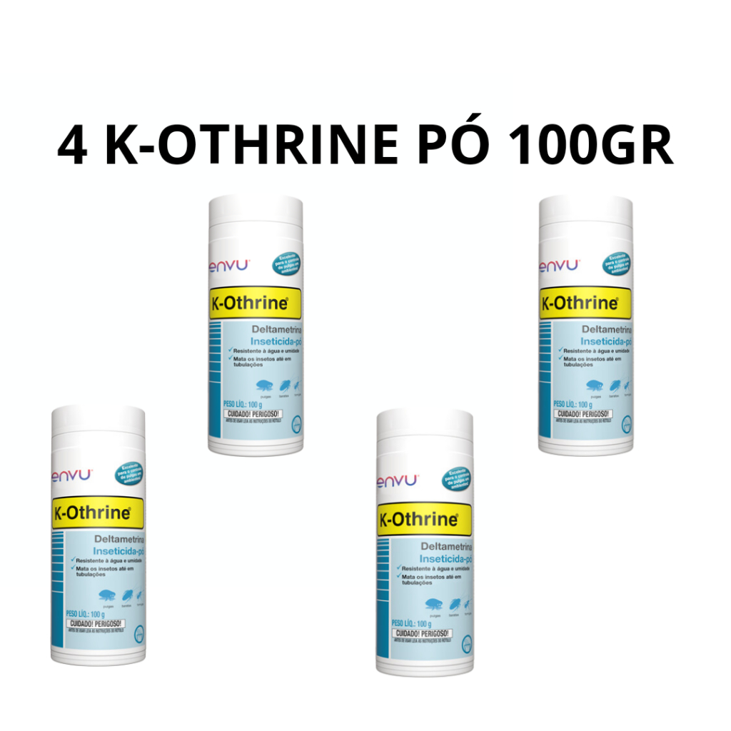 Kit 4 Inseticidas K-Othrine em Pó 100gr cada ENVU