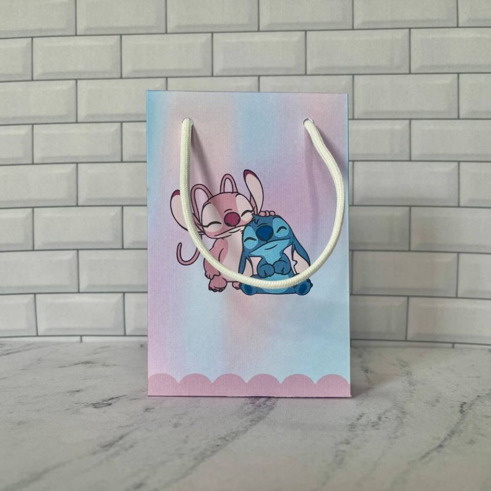 Sacolinha Surpresa LILO STITCH E ANGEL Personalizada Tamanho P | Lembrancinhas | Festa infantil | Aniversário