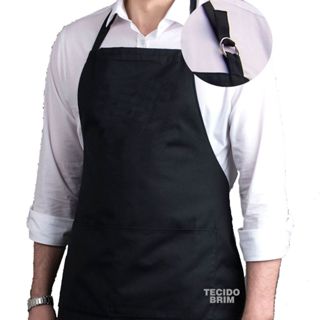 KIT 2 Aventais Brim Algodão Com Bolso Liso Regulável Uniforme  Churrasco Perbella Uniformes Chef em Oferta na Shopee