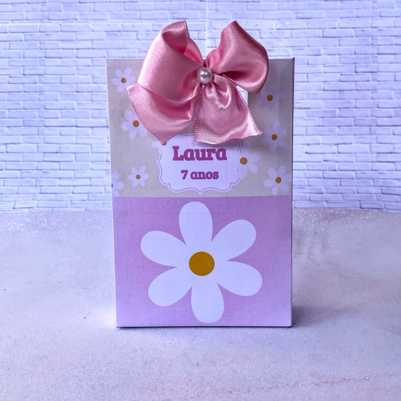 Sacolinha Personalizada Margarida - Lembrancinha de  Festa Aniversário - Margaridas