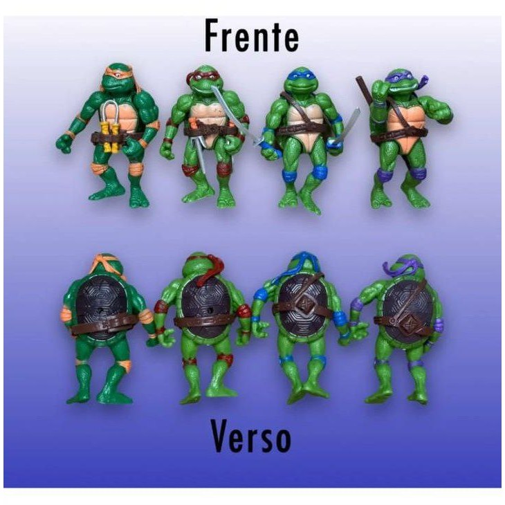 Kit 4 Bonecos Tartarugas Ninjas+ Acessórios 12 Cm Articulado