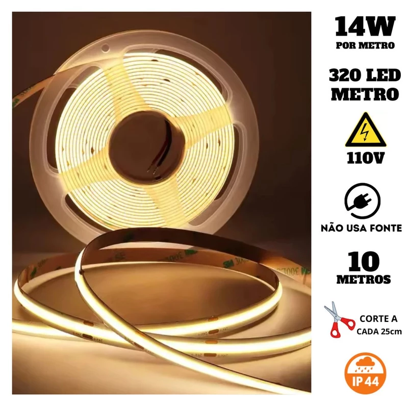 Fita LED COB 320 LED/m 110V/220V — foto 2