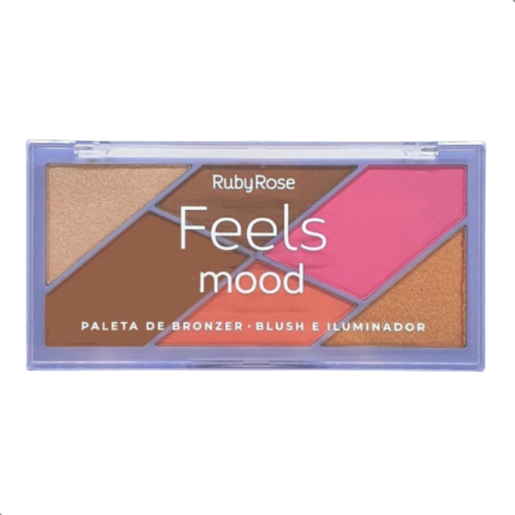 Iluminador blush Bronzer Ruby Rose Paleta de maquiagem Feels Mood HB7528