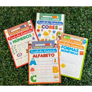 Combo 4 Livros Alfabetização Divertida - Escreva e Apague + Caneta Infantil em Oferta na Shopee