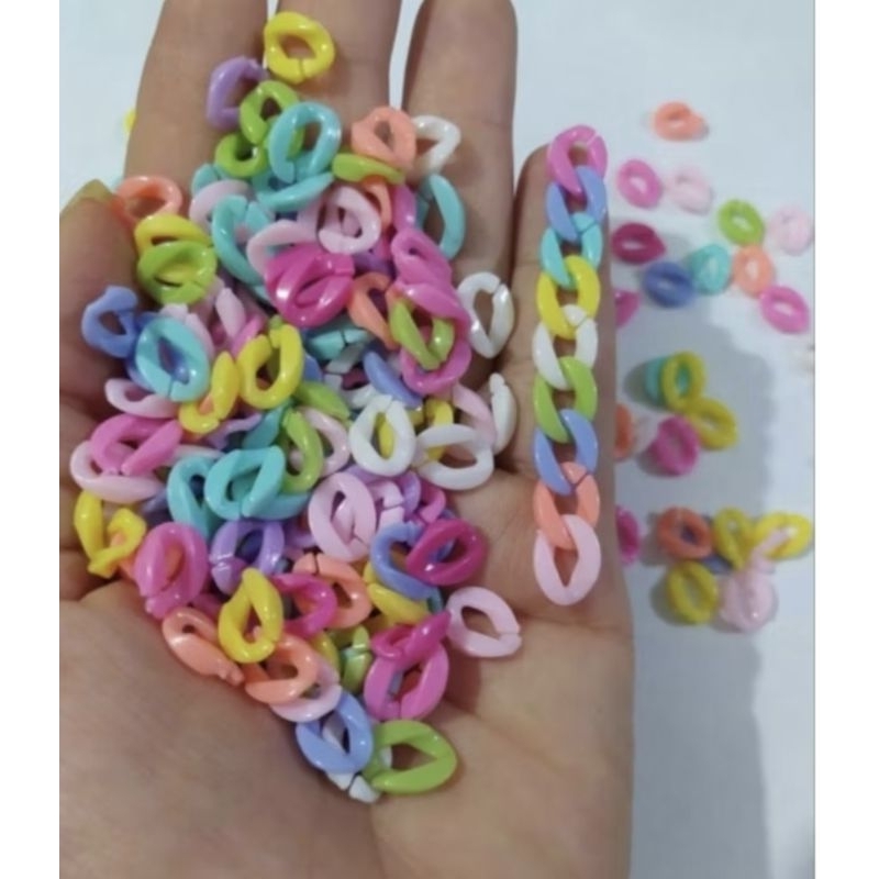 Miçangas Elos Colorido 8.4*11.7mm 50/100/200peças em Oferta na Shopee