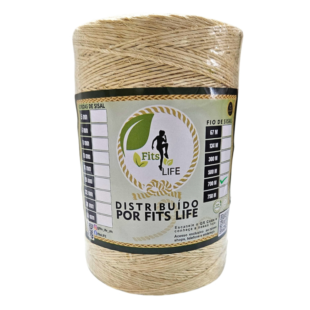 Barbante Sisal 2mm Rolo 650 Mts Artesanato Fio Amarração Bijuterias Tags Laços Alças Lembrancinhas