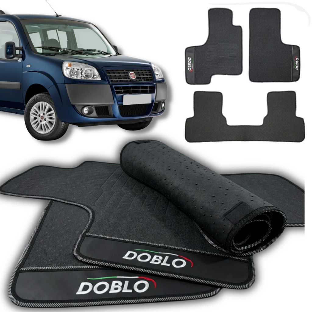Tapete Doblo Borracha Tapete para Doblo Preto Tapete Doblo Adventure 2008 a 2021 Imperméavel