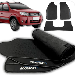 Tapete Ecosport 2003 2004 2005 2006 a 2011 2012 Borracha 3 peças Pronta Entrega Sob Medida Premium
