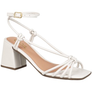 Sandália Feminina Salto Alto Grosso Bloco Tiras Detalhes Nó Original Promoção Moda GiGiL em Oferta na Shopee