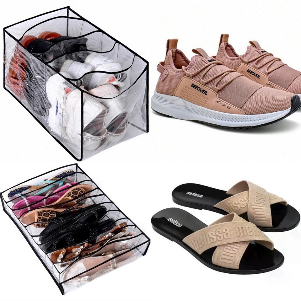Kit Organizador De Sapatos Porta Sapato Organizador De Guarda Roupa Sapateira Organizadora em Oferta na Shopee