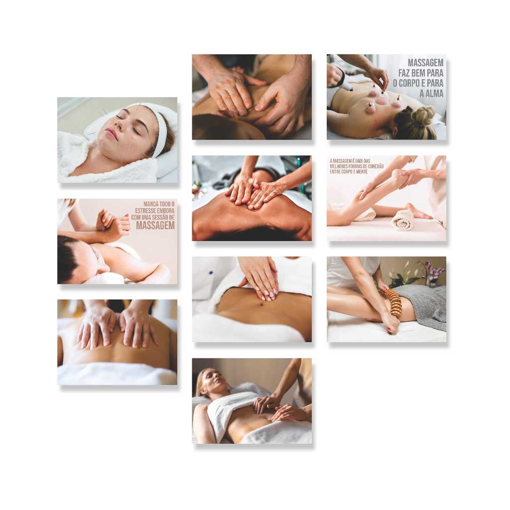 Adesivos Terapia Manual Spa Massagem Kit Com 10 Peças V109