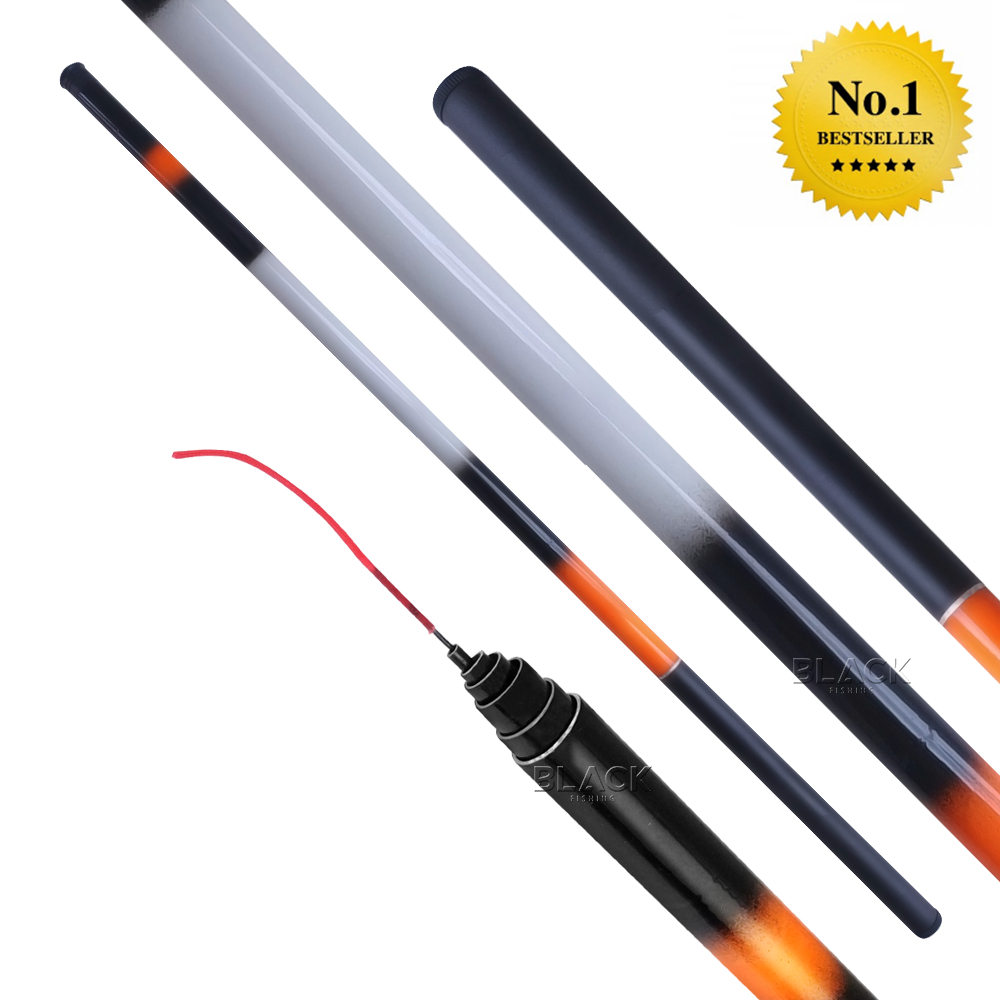 Kit 2 Varas 2,70M +  3,60M para Pesca Telescópicas 40% Carbono + Isca e Anzol