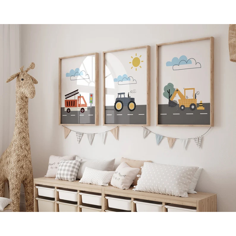 quadro decorativo infantil carrinhos linda decoração