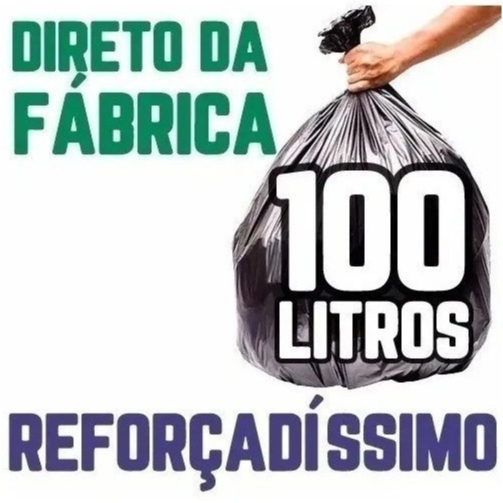 Saco de lixo 100 litros reforçado resistente 100 unidades 10 micras direto da fábrica em Oferta na Shopee