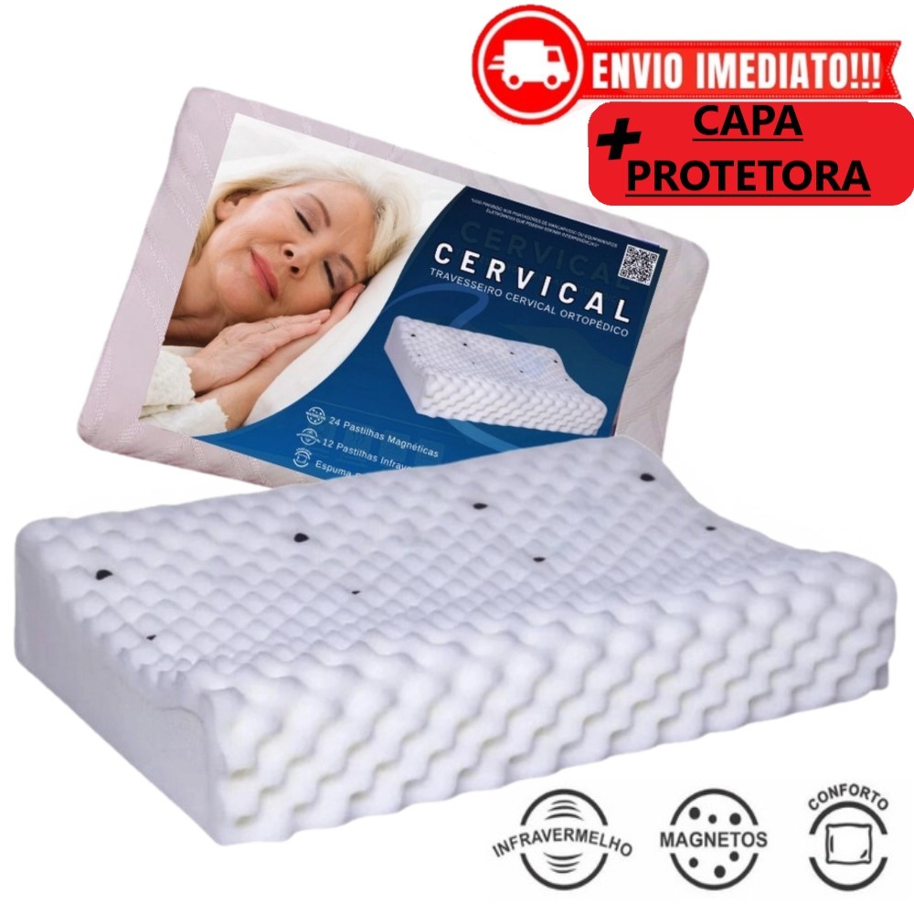 Travesseiro ortopédico cervical coluna anti ronco alivio da dor espuma soft premium