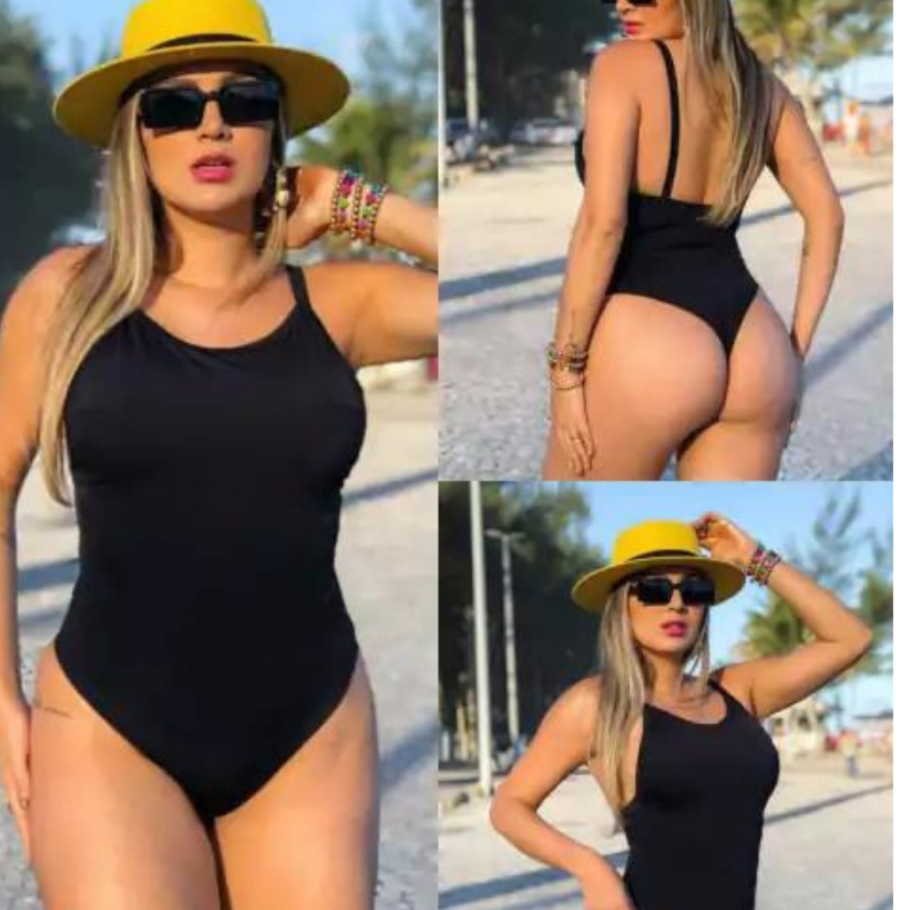Biquini Maio Feminino Praia Body Maio Praia Zig Zag Preto