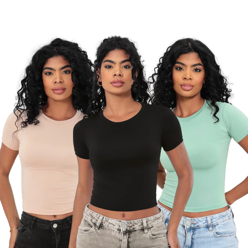 Baby Tee Slim Fit: 54% OFF! 👚