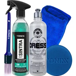 Kit Limpeza e Revitalização Interna de Automovel Dress Easytech 500ml Sintra Fast Vonixx Pincel Pano