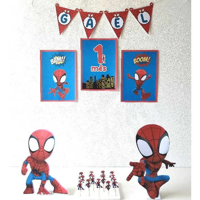 Kit festa só um bolinho Homem Aranha baby/Decoração Infantil/Mimos Personalizado/Aniversário/Mesversário.