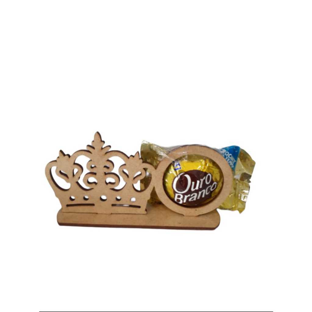 Kit c/ 15 Porta Bombom Mdf Coroa Festa Lembrancinha - realeza principe princesa
