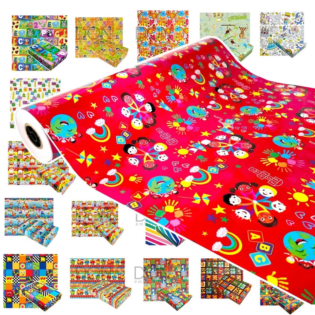 Papel De Presente  Couche 60cm*35cm estampa Infantil criança unisex em Oferta na Shopee