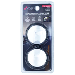 Espelho Convexo Veicular Retrovisor Universal 4Car Preto