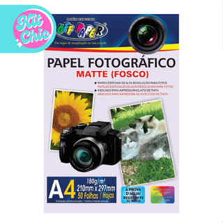 Papel Fotográfico Matte Fosco A4 180g Off Paper em Oferta na Shopee