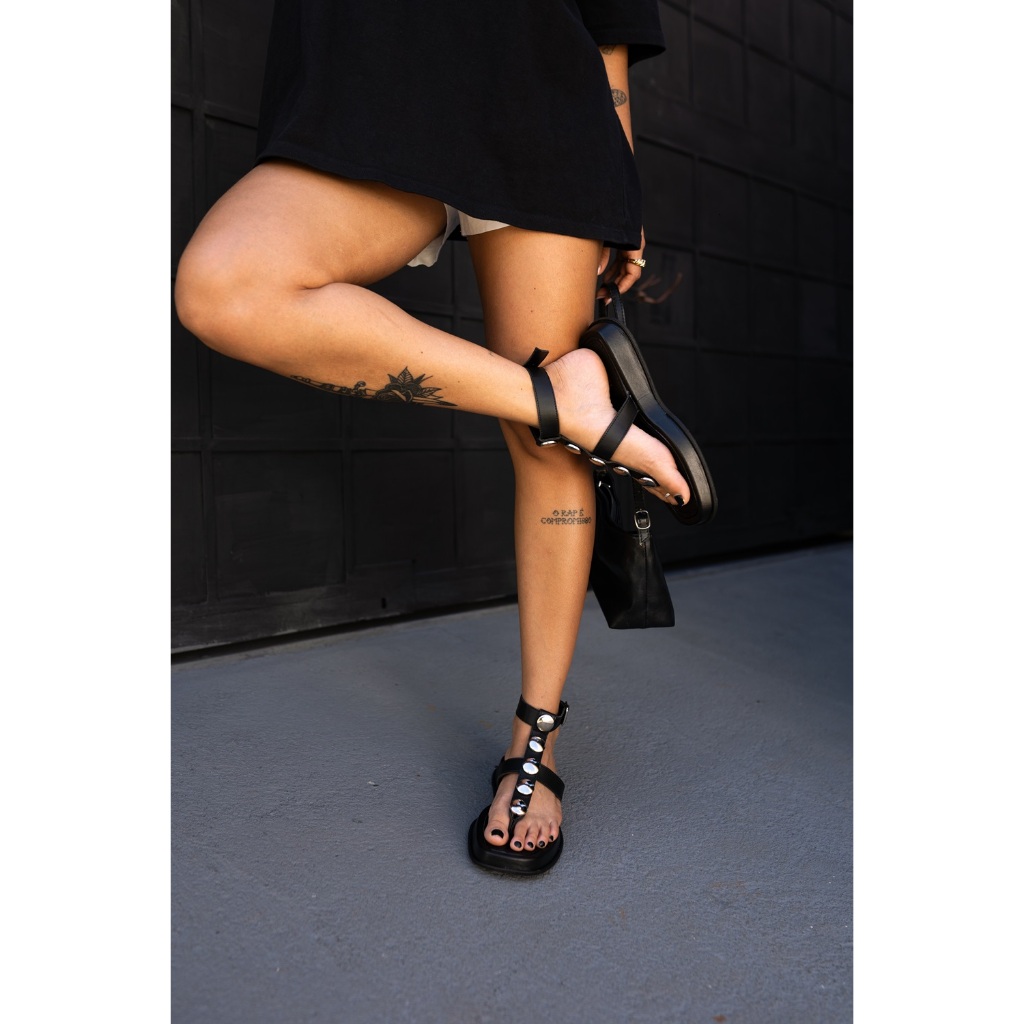 Detalhes do Sandalia Papete Dubuy Feminina Preta Manu 2057FG