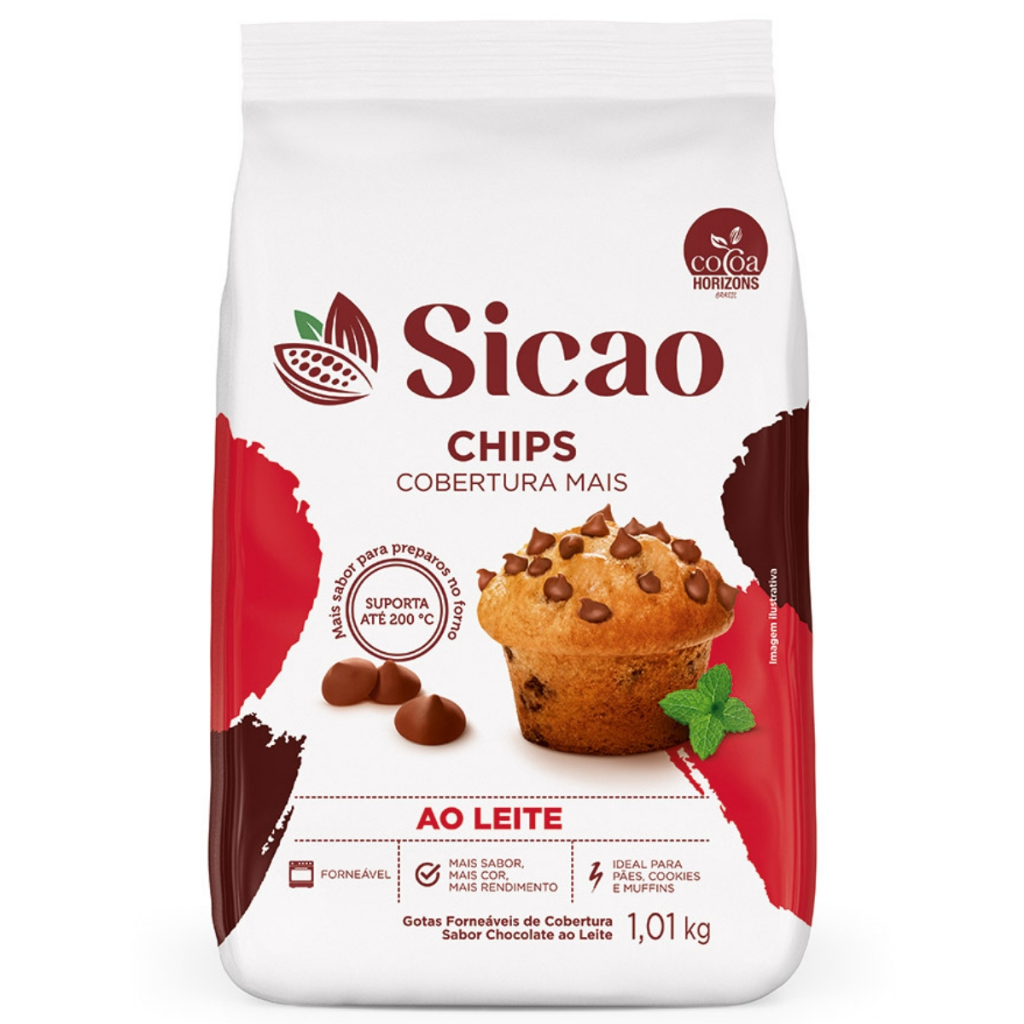 Cobertura Fracionada Mais Chips Chocolate Ao Leite 1,01kg Sicao