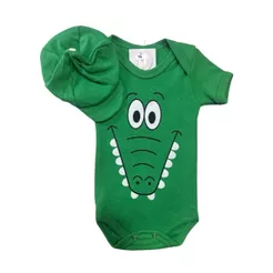 Body Bebe Menino JACARÉ + Touca - Mesversário