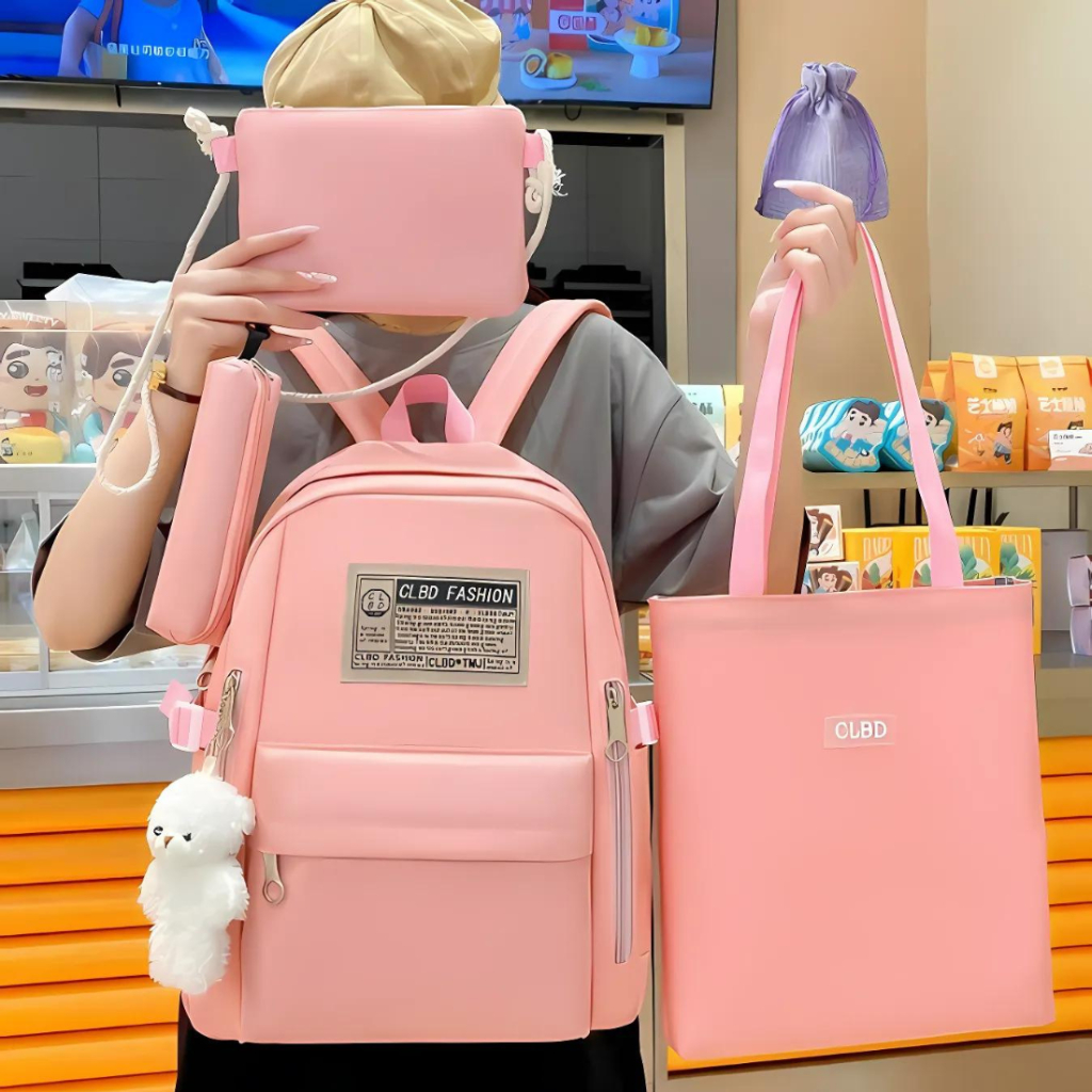 Kit Bolsas Mochilas Feminina Sacola De Ombro Transversal Tira Colo E Carteira