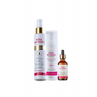 1 Ácido + 1 Espuma de limpeza + 1 Serum lifting  Rosa Selvagem em Oferta na Shopee